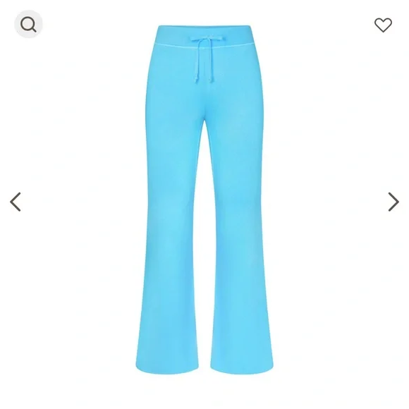 SKIMS French Terry Flare Pant Cyan Blue - Picture 4 of 5